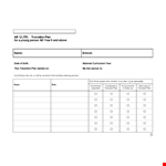 Effective Transition Plan Template for Smooth Transition example document template