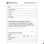 Download Our Free Photo Release Form Template example document template