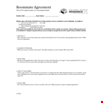 Get Your Roommate Agreement Template - Simplify Living Together Today! example document template