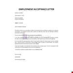 Employee Acceptance Letter example document template