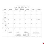 Printable Blank Calendar Template (PDF) - Free Download | Calendars & Vertex example document template