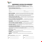 Independent Contractor Agreement - Ensure Clear Terms with a Comprehensive Contract example document template 