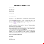 Engineer Cover Letter Template example document template