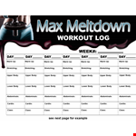 Printable Simple Workout Log example document template 