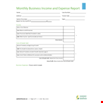 Monthly Business Expense Report Template | Social, Information, Ministry | Understand Eligibility example document template