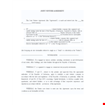 Joint Venture Agreement Form Template example document template 