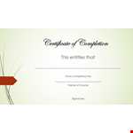 Certificate Of Completion PPT Template example document template