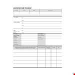 Export Commercial Invoice Template PDF | Generate Accurate Invoices | Easy to Use example document template