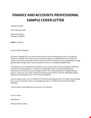 Finance Officer Cover Letter