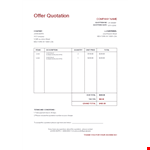 Offer Quotation example document template