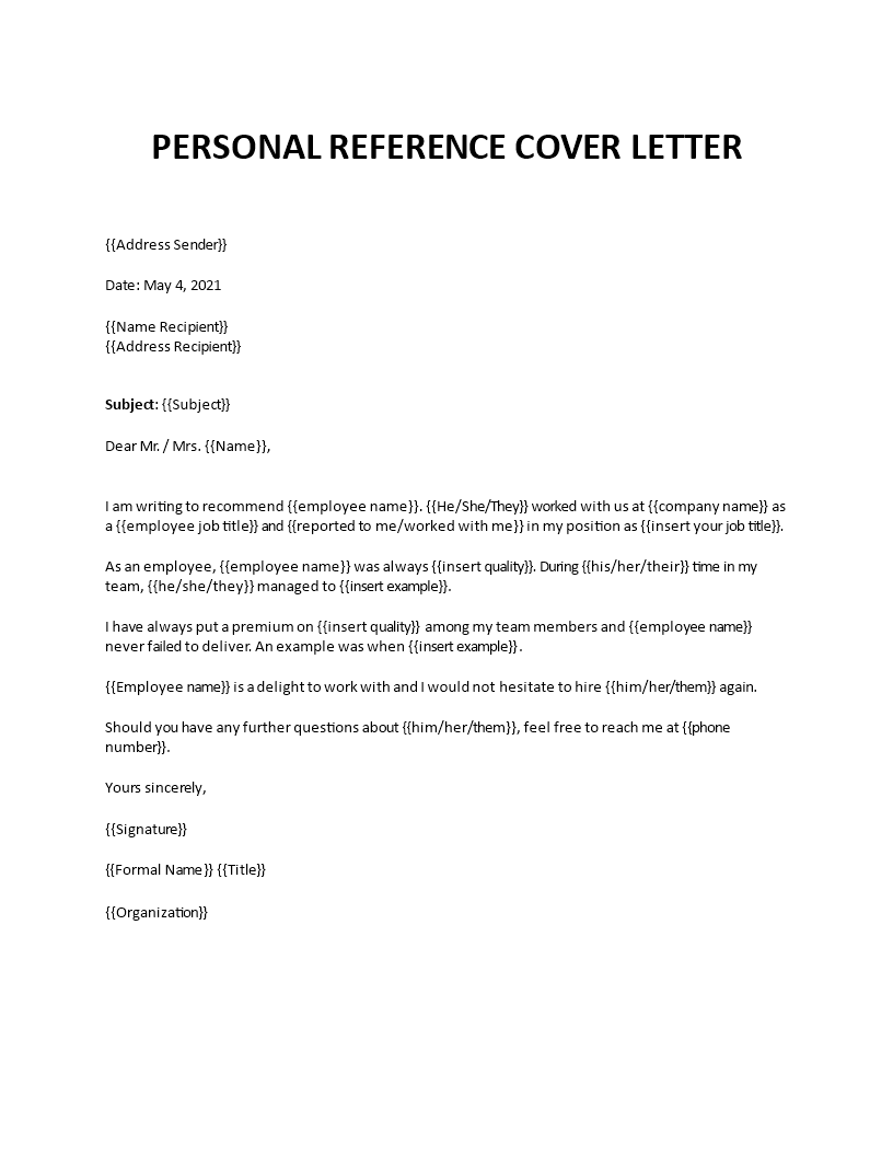 include references in cover letter