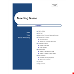 Effective Meeting Agenda Template - Save Time and Stay Organized example document template