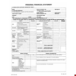 Free Personal Financial Statement Template - Download and Track Your Finances example document template