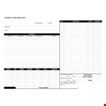 Work Order Sheet Template example document template