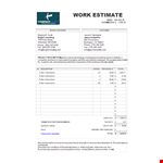 Free Estimate Template - Create Professional Estimates | Phone: example document template