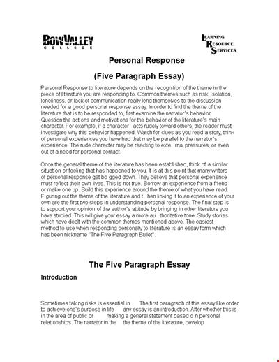 Essay Outline Sample Template