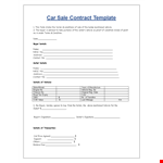 Buyer and Seller Agreement for Vehicle Purchase - Signatures Required example document template