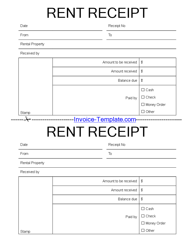 Rent Receipt - Quickly Record Amounts Received