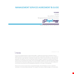 Sample Management Services Agreement example document template 