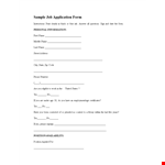 Standard Employee Application Form example document template