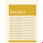 Create your cookbook with ease: Recipes, Instructions, and Ingredients with Cookbook Template example document template