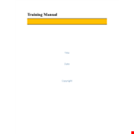 Training Manual Template | Create Effective Employee Manuals example document template 