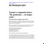 Resignation Letter Template for Teachers | Streamline Your Resignation Process example document template