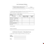 Loan Confirmation Letter Template example document template