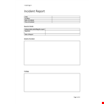 Easily Record Incident Details with Our Incident Report Template example document template