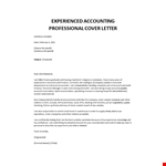 Experienced Accounting Professional Cover Letter example document template