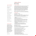 Professional and Personal HR Assistant Resume Templates example document template 