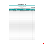 Get Organized with Our Price List Template - Perfect for Muffins! example document template