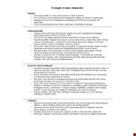 Effective Management and Training - Example Resume Summaries example document template