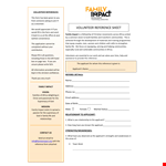 Family Reference Page Template - Please Use this Applicant's Reference Page Template example document template