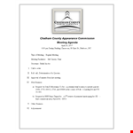 Sample Formal Meeting Agenda example document template