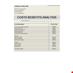 Maximize Your ROI with Our Cost Benefit Analysis Template example document template