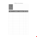 Office Inventory Management - Streamline Your Business with Efficient Tracking and Reporting example document template