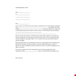Cease and Desist Template for Protecting Your Rights against Cease and Desist Actions example document template