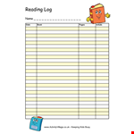 Effective Reading Log Template for Every Reader example document template 