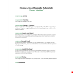 Simple Homeschool example document template