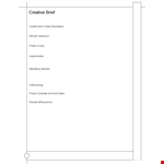 Creative Brief Template example document template