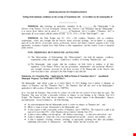 Memorandum of Understanding Template for Insurance between State and Municipality example document template 