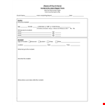 Download Incident Report Template - Report an Injury or Incident Personally example document template