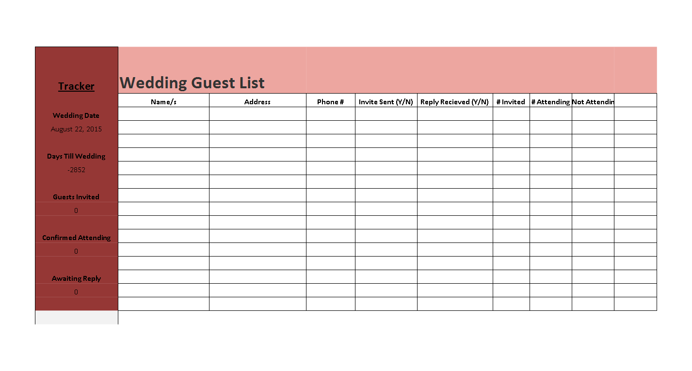 Plan Your Wedding Guest List with Our Easy-to-Use Template - RSVP Today!