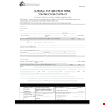 Contract Schedule - Essential Guide for Contractors and Owners example document template