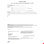 Quit Claim Deed Template - Create and Execute Your Deed Instantly example document template