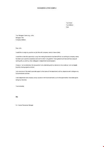 Office Manager Formal Resignation Letter Word Free Download