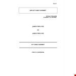 Employment Settlement Agreement between Employee and Employer example document template