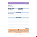 Create Professional Estimates | Free Estimate Template example document template