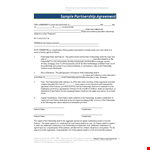 Partnership Agreement For Small Business example document template 